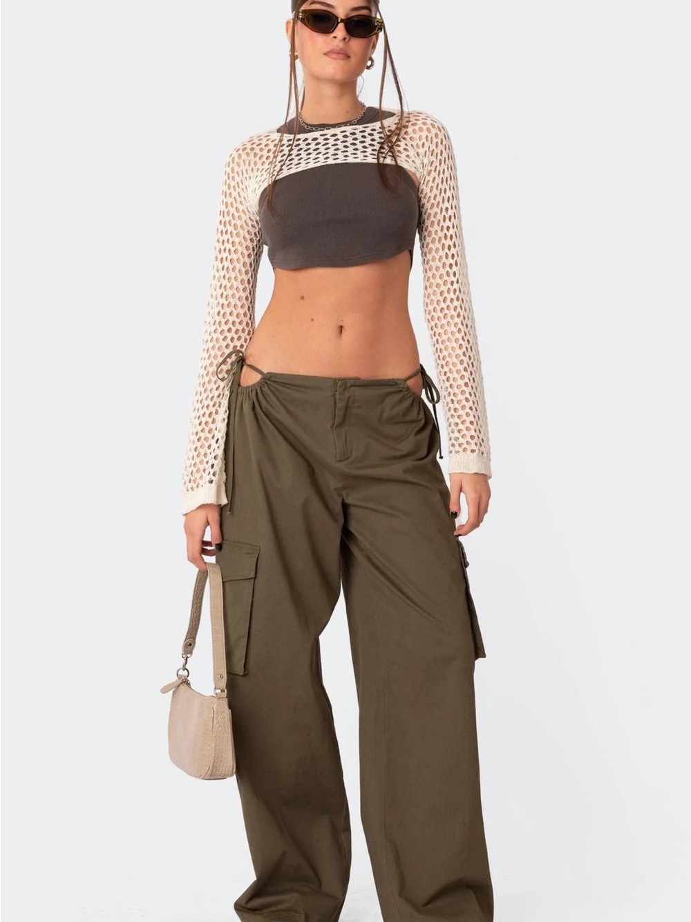 Edikted Carlo Low Rise Side Cut Out Cargo Pants